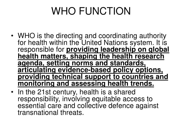 PPT - WORLD HEALTH ORGANIZATION PowerPoint Presentation ...