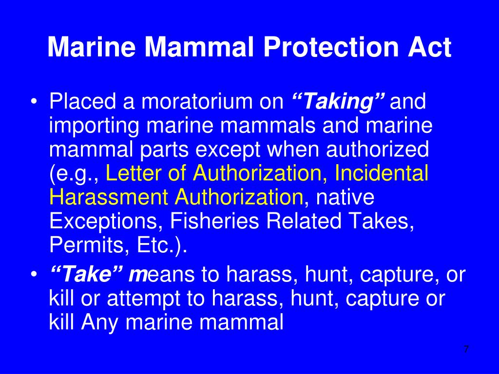 PPT - Marine Mammal Protection Act of 1972 PowerPoint Presentation