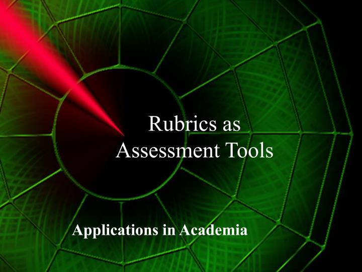 rubrics as assessment tools n.
