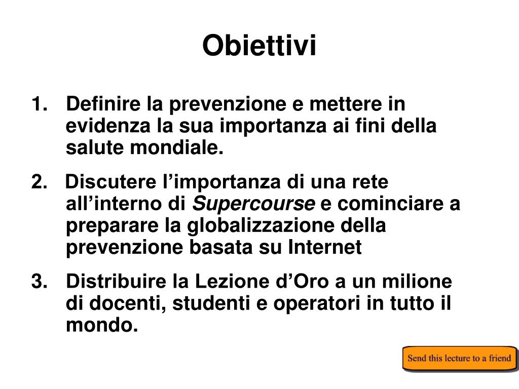 PPT - La Lezione d’ Oro sulla Prevenzione PowerPoint Presentation, free