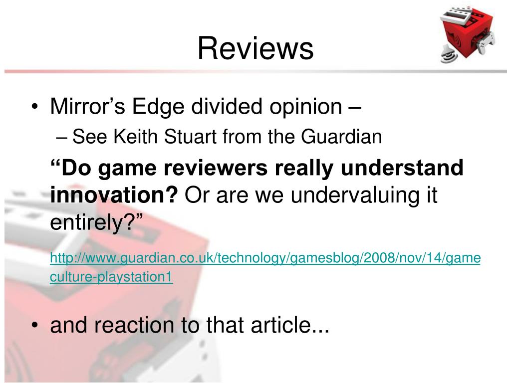 Do game reviewers really understand innovation?, Game culture