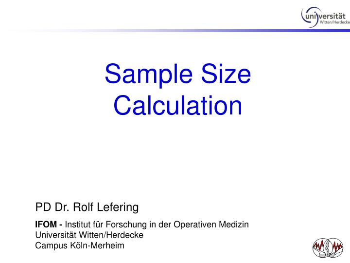 How To Calculate Sample Size Formula