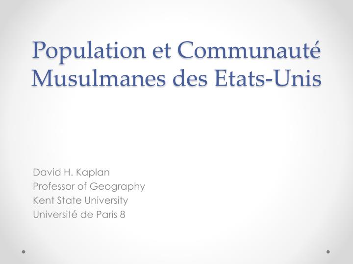 PPT Population et Communauté Musulmanes des EtatsUnis PowerPoint Presentation ID3499507
