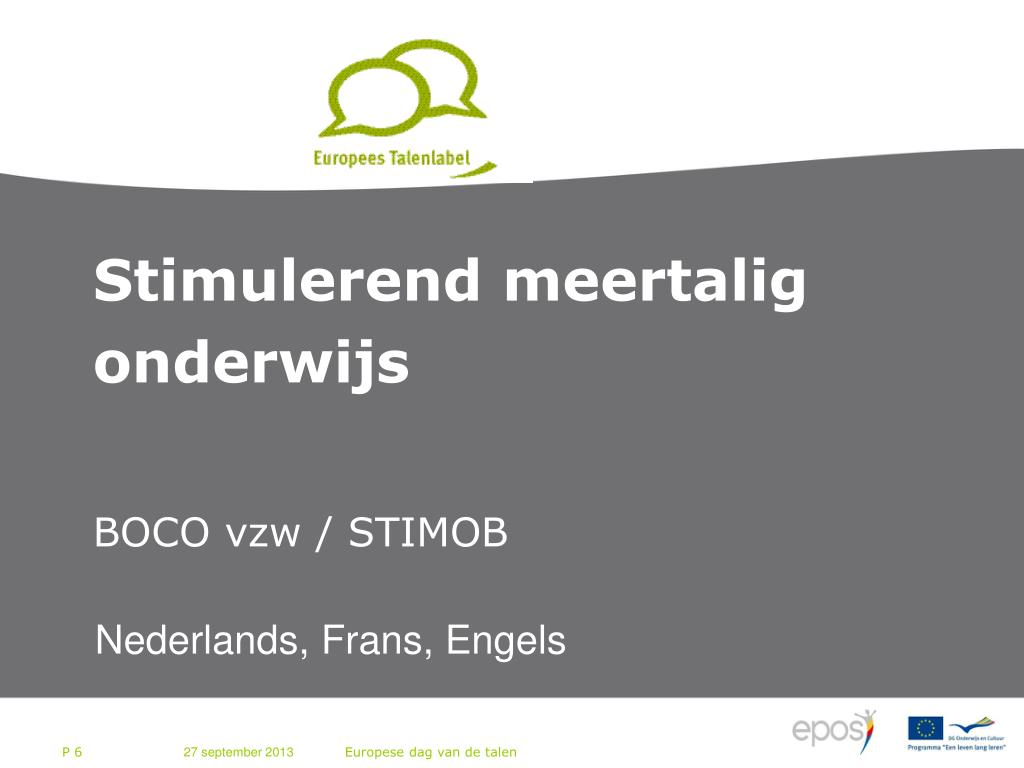 PPT - Europese dag van de talen in Vlaanderen PowerPoint Presentation