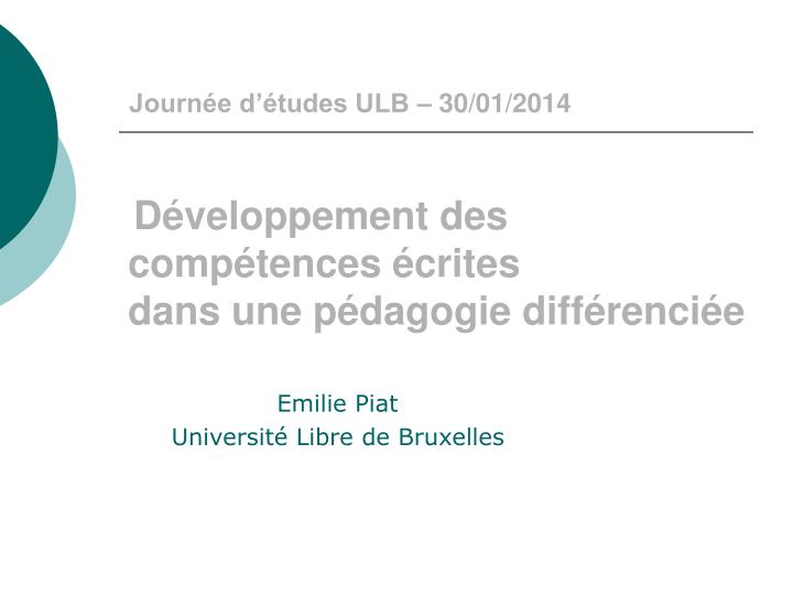 Ppt Emilie Piat Universit Libre De Bruxelles Powerpoint Presentation