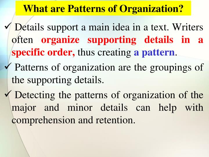 PPT Patterns of Organization PowerPoint Presentation ID3502630