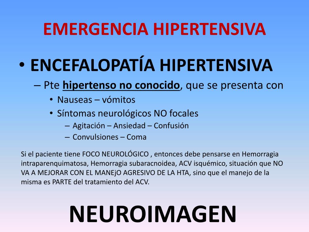 Signos y emergencia sintomas hipertensiva