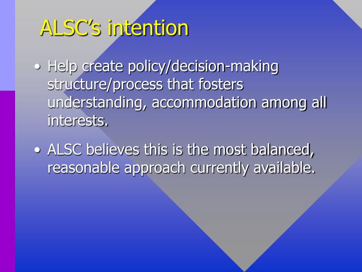 PPT - ALSC’s intention PowerPoint Presentation, free download - ID:3503850