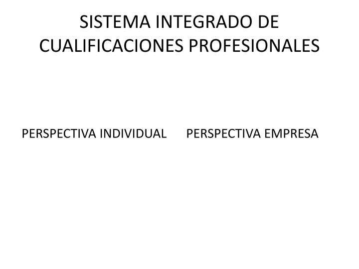 sistema integrado de cualificaciones profesionales n.