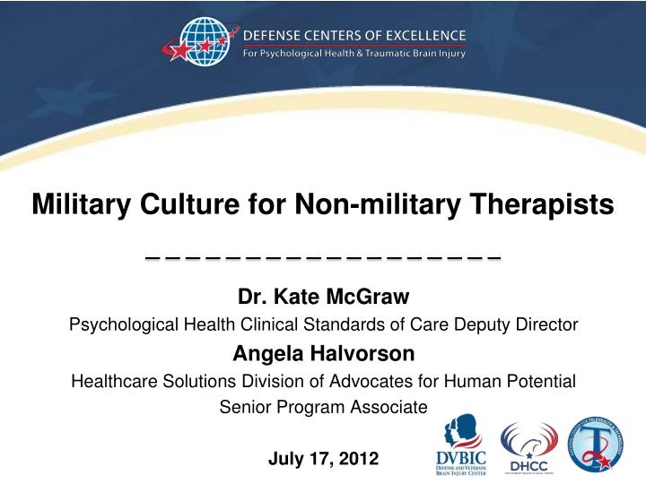 military culture for non military therapists n.
