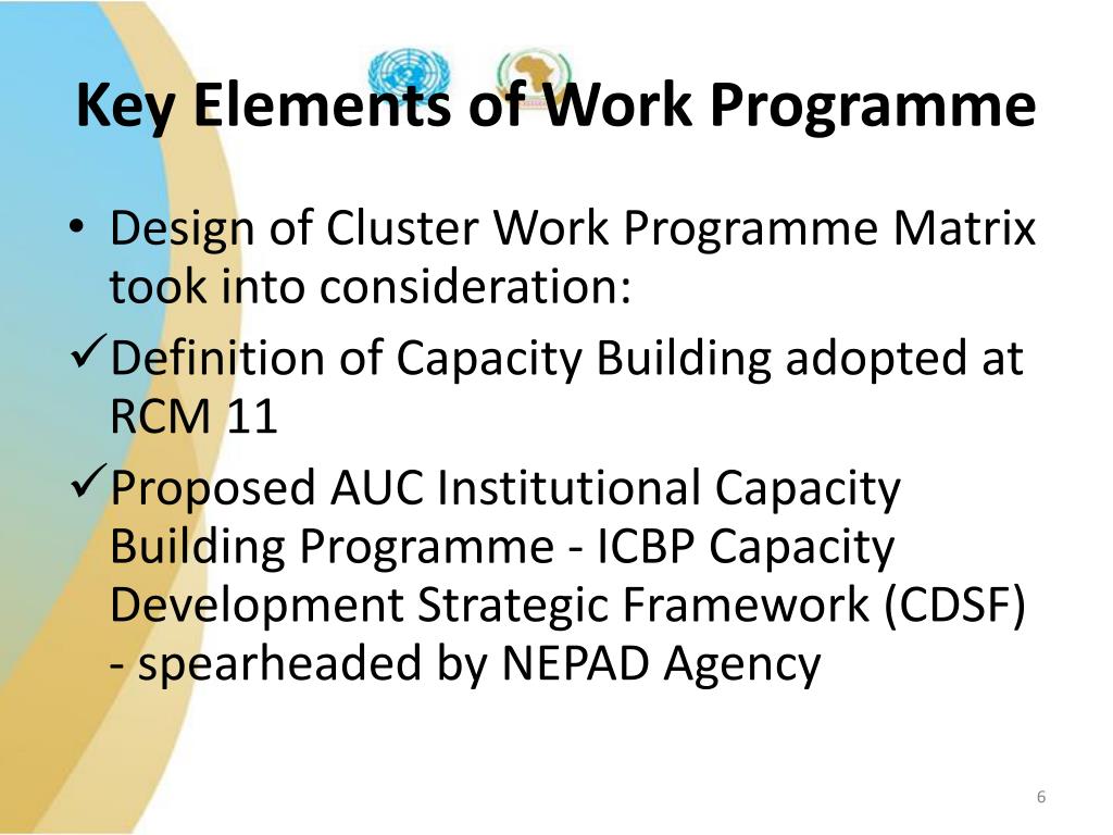 Work Programmes Involved PPT - UN System Support to AU Capacity Building Programme RCM-Africa ...