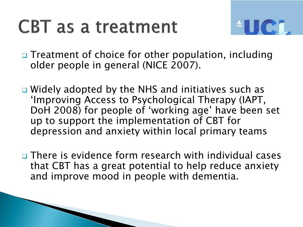 PPT - Cognitive Behavioural Therapy (CBT) for anxiety in dementia ...