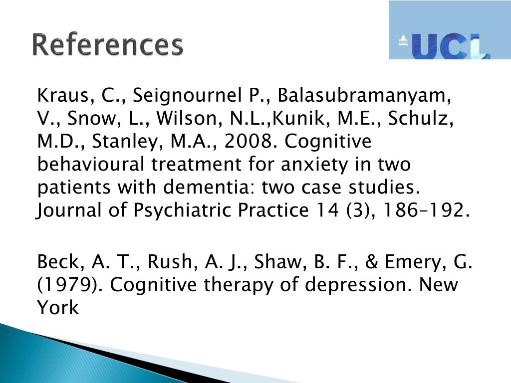 PPT - Cognitive Behavioural Therapy (CBT) for anxiety in dementia ...