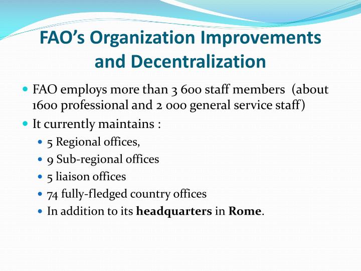 PPT - FOOD AND AGRICULTURE ORGANIZATION (FAO) PowerPoint Presentation ...