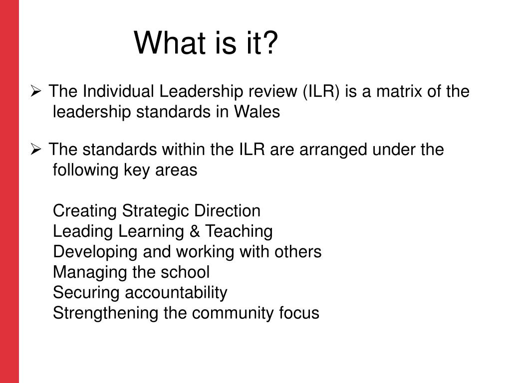 PPT Individual Leadership Review (ILR) What is it? Why should I