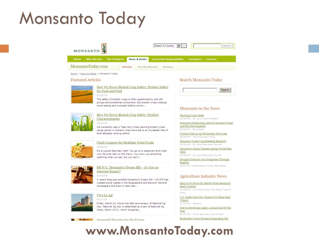 PPT Les Landes, Landes & Associates Katie Sauer, Monsanto Company