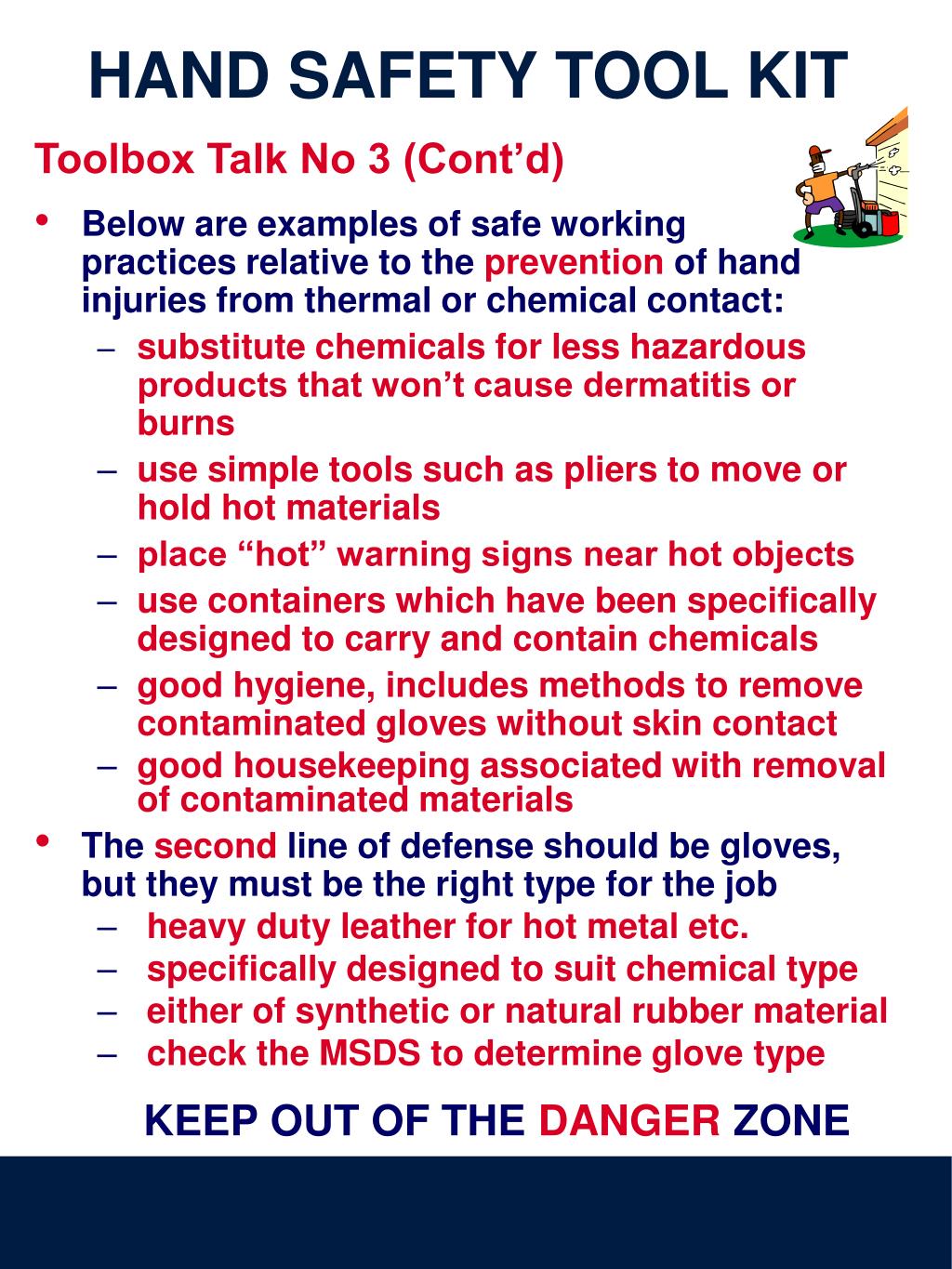 PPT Five Toolbox Topics On Hand Safety PowerPoint Presentation Free