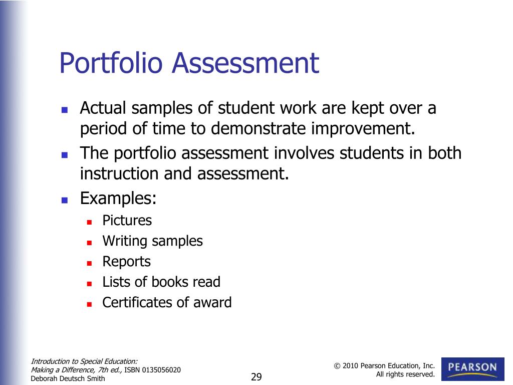 presentation portfolio assessment meaning