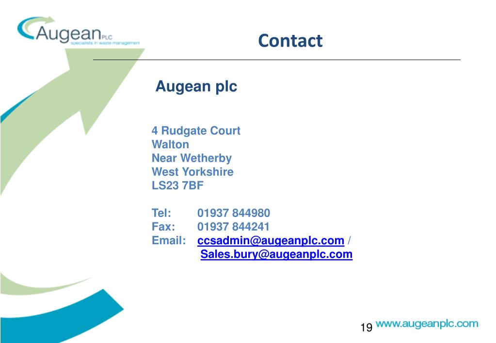 Ppt Augean Plc Powerpoint Presentation Free Download Id 3517186