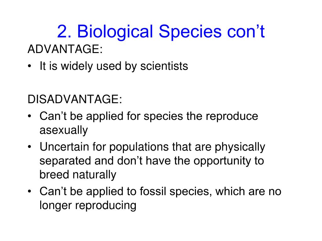 what are disadvantages of phylogenetic species concept