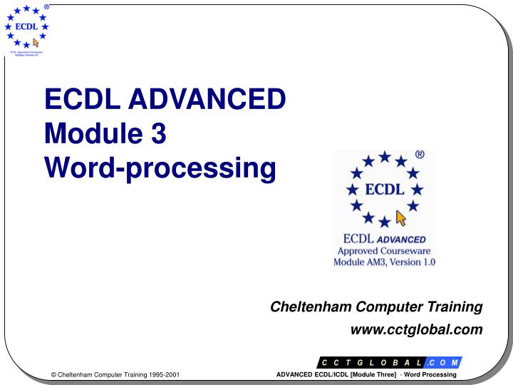 New ECDL-ADVANCED Exam Notes