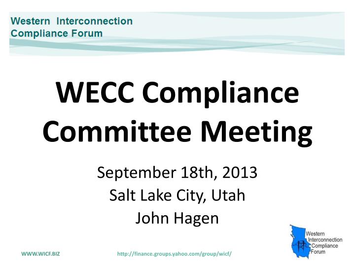 PPT WECC Compliance Committee Meeting PowerPoint Presentation, free