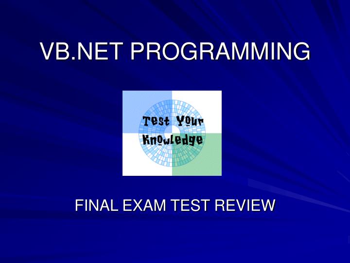 PPT - VB.NET PROGRAMMING PowerPoint Presentation, free download - ID ...