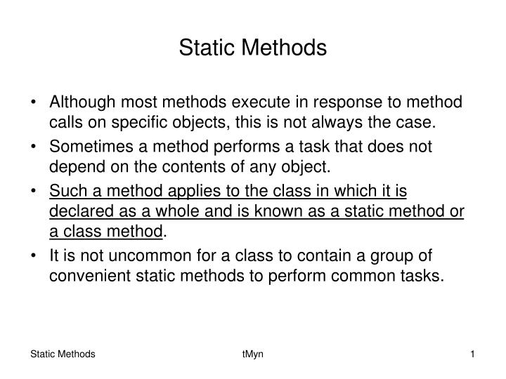 static methods n.