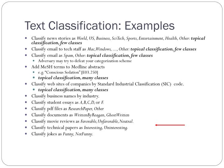 What Is An Example Of Classification Text at Christopher Lewis blog