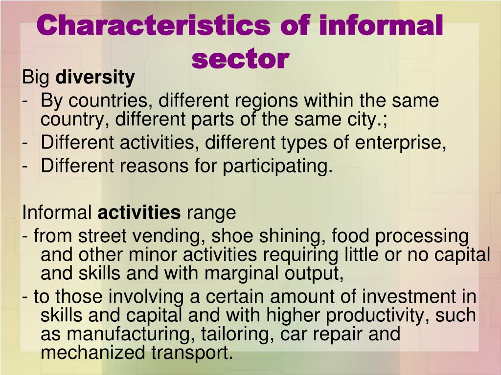 informal sector planning definition
