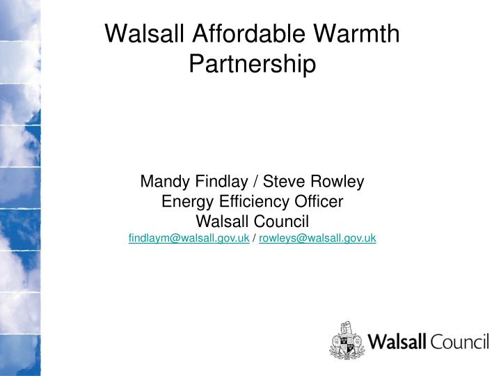 walsall affordable warmth partnership n.