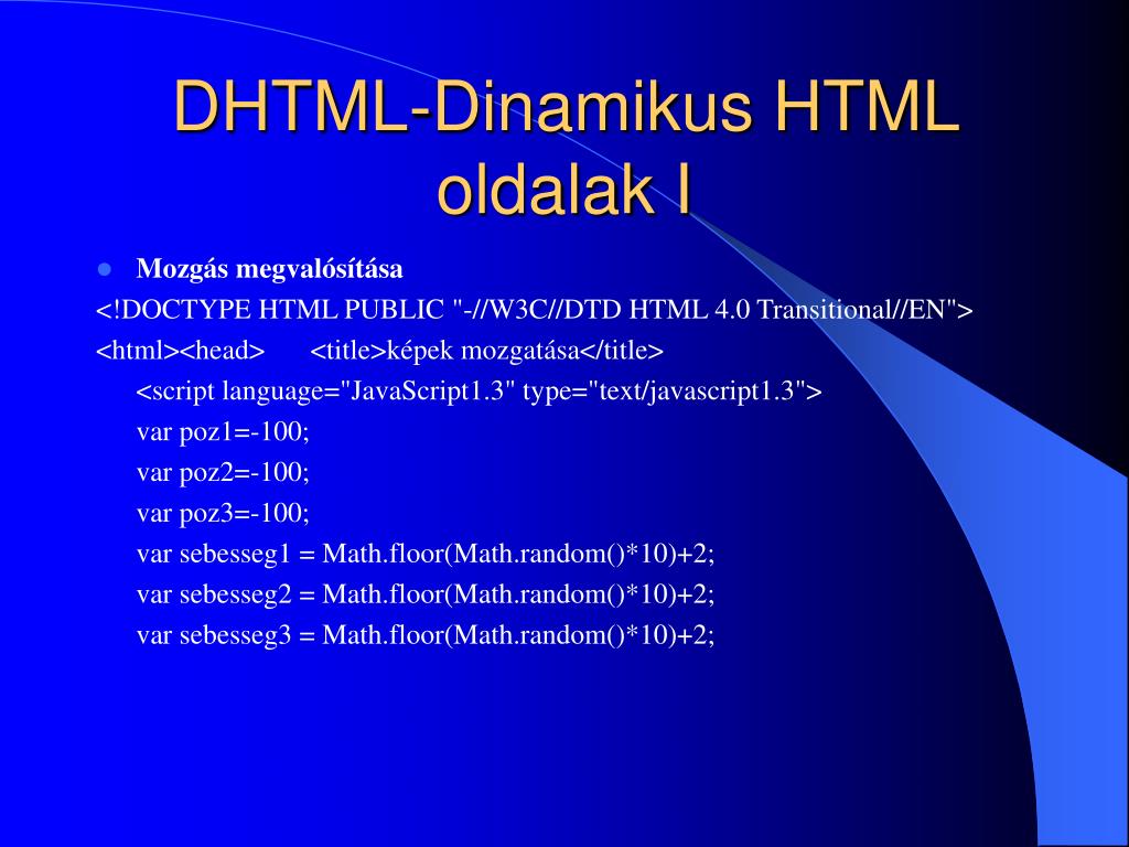 PPT - WEB Technológiák PowerPoint Presentation, free download - ID:3523046