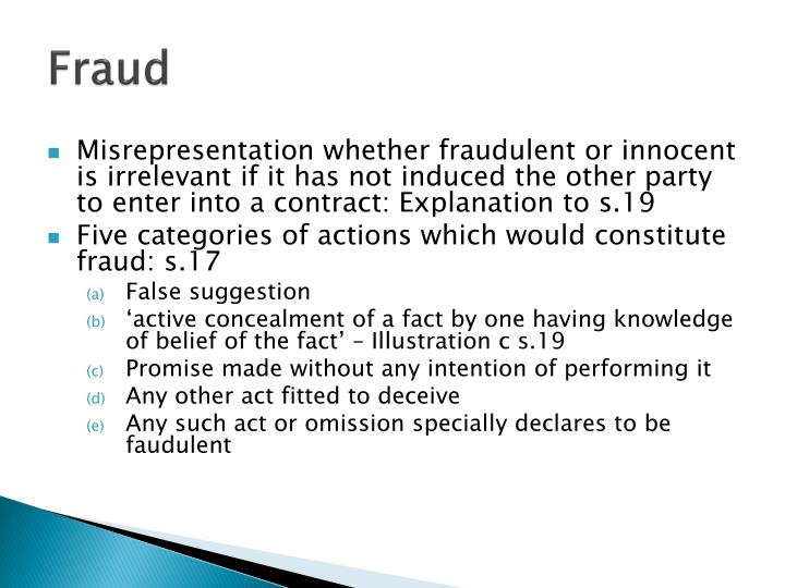 Fraudulent Misrepresentation Cases