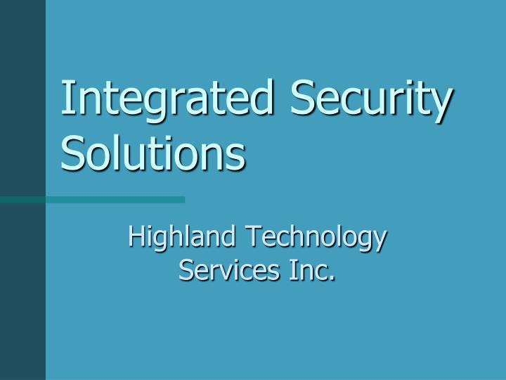 integrated security solutions n.