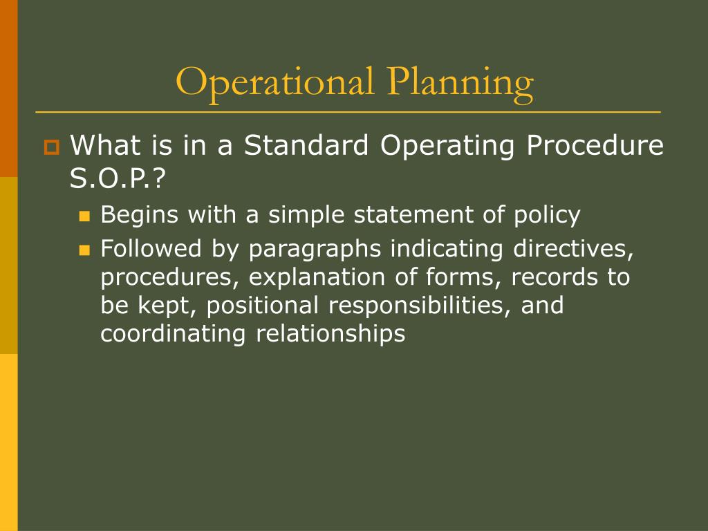 operational planning definition business
