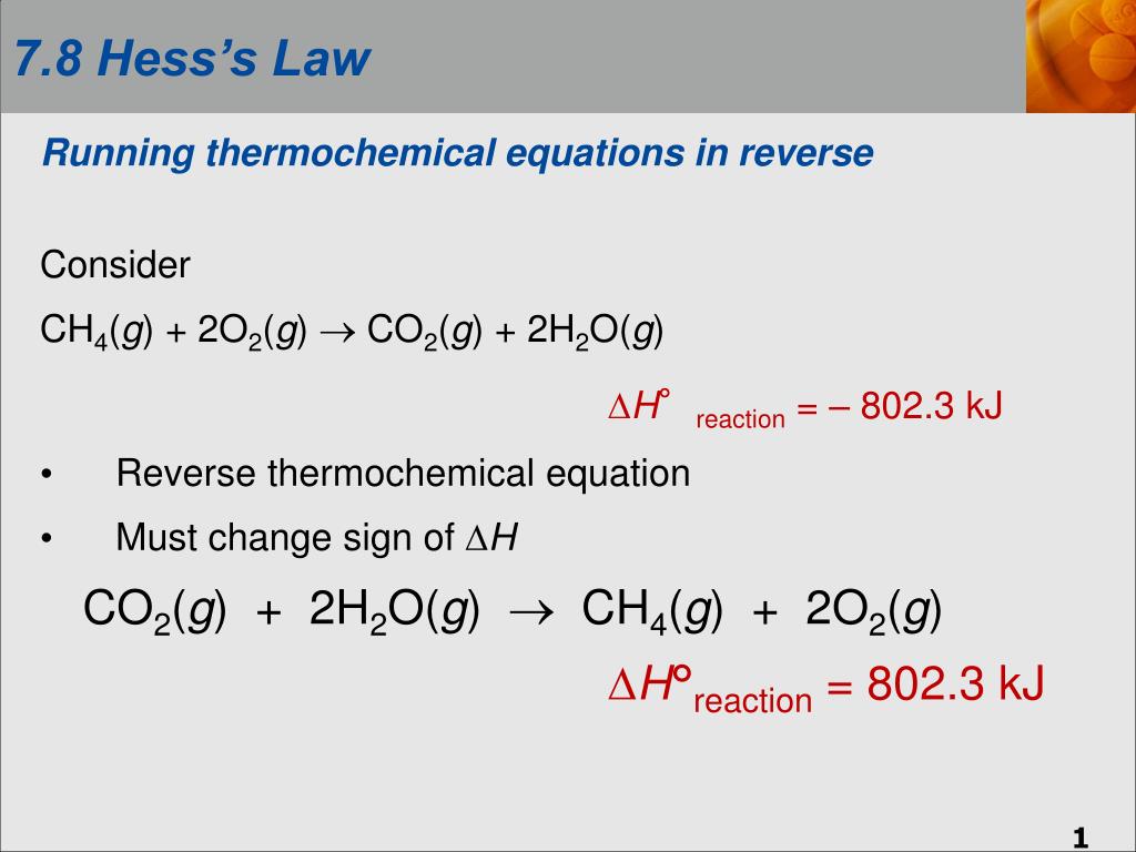 PPT - Running thermochemical equations in reverse PowerPoint