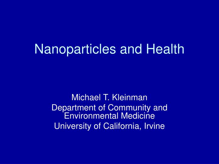 nanoparticles and health n.