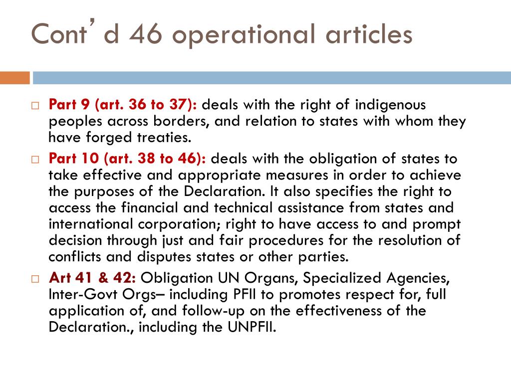 PPT - UNITED NATIONS DECLARATION ON THE RIGHTS OF INDIGENOUS PEOPLES ...