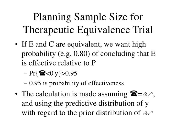 PPT Therapeutic Equivalence & Active Control Clinical Trials