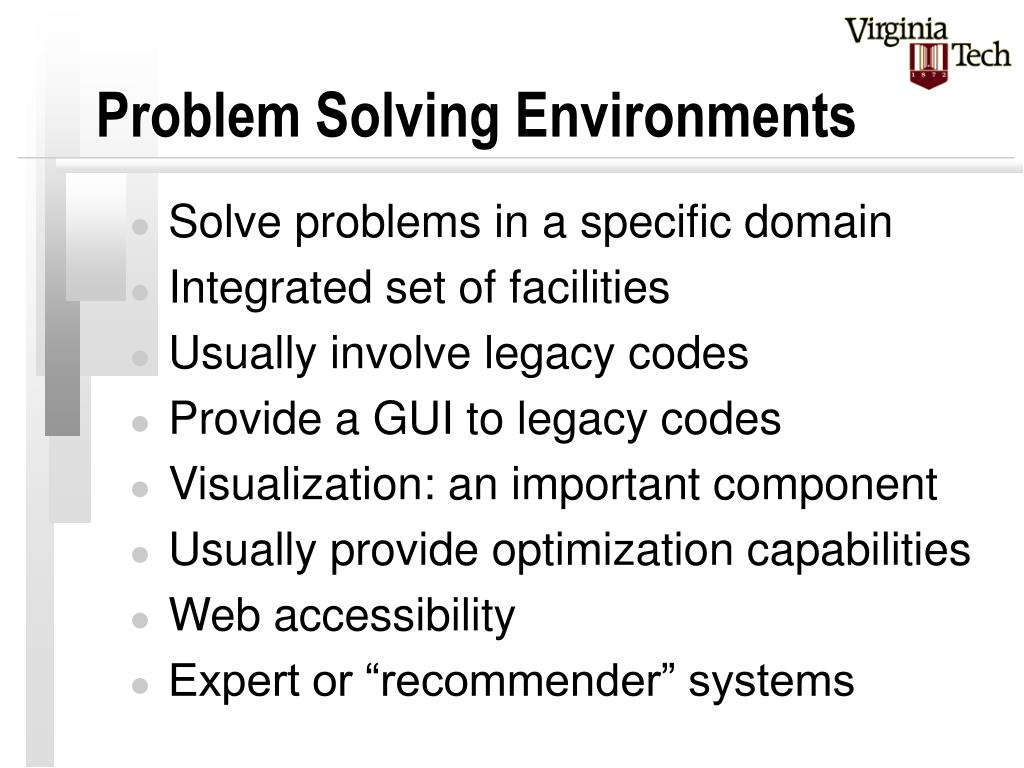 integrated problem solving environments