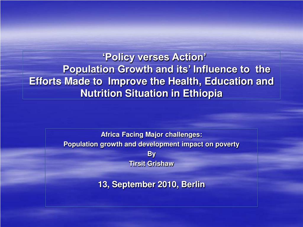 PPT - Africa Facing Major challenges: Population growth and development
