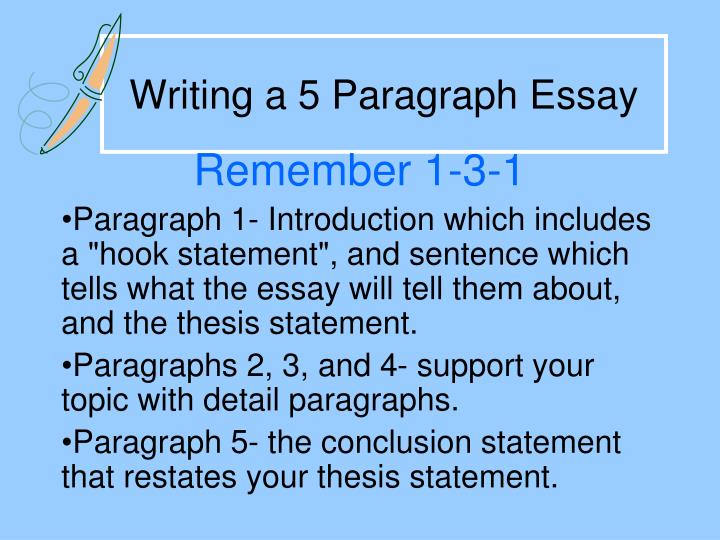 ppt writing a 5 paragraph essay powerpoint presentation what is the thesis of an essay