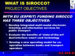 what is sirocco project objectives