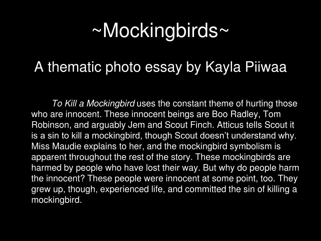 who are the mockingbirds in to kill a mockingbird essay