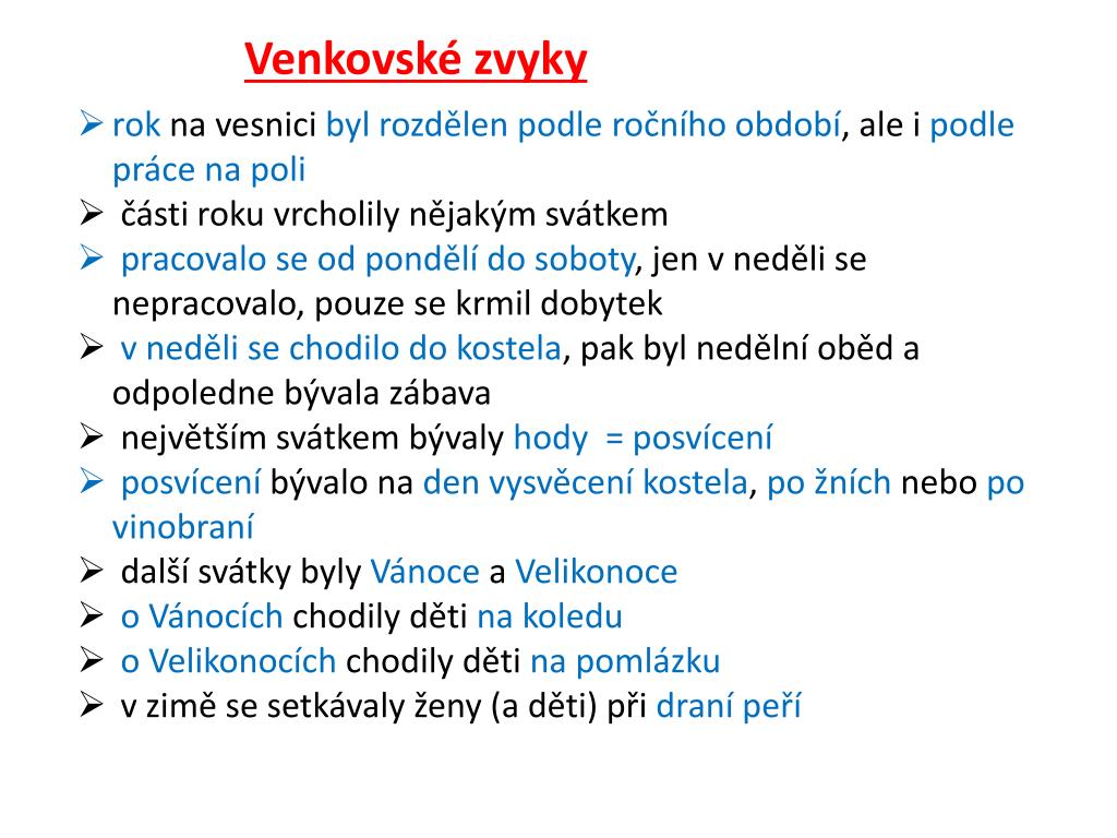 PPT - Venkovské zvyky PowerPoint Presentation, free download - ID:3535842