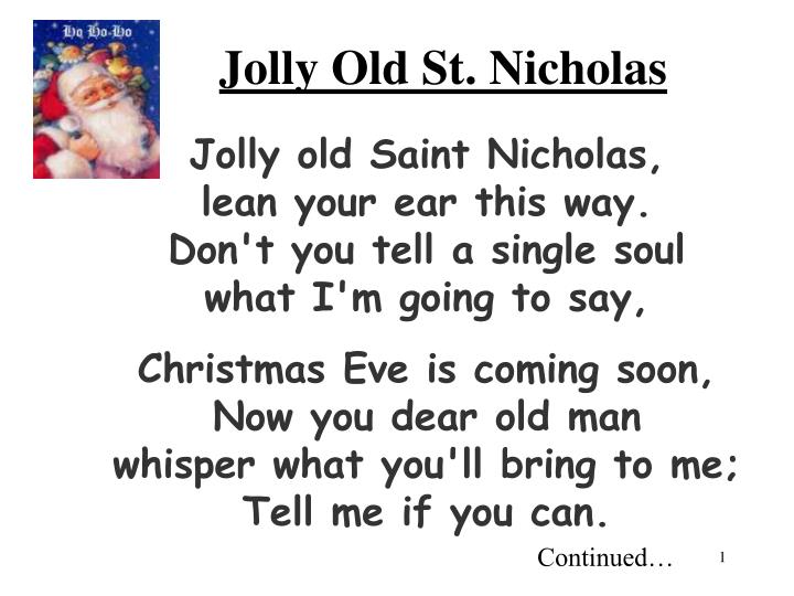 PPT - Jolly Old St. Nicholas PowerPoint Presentation, free download - ID:3537193