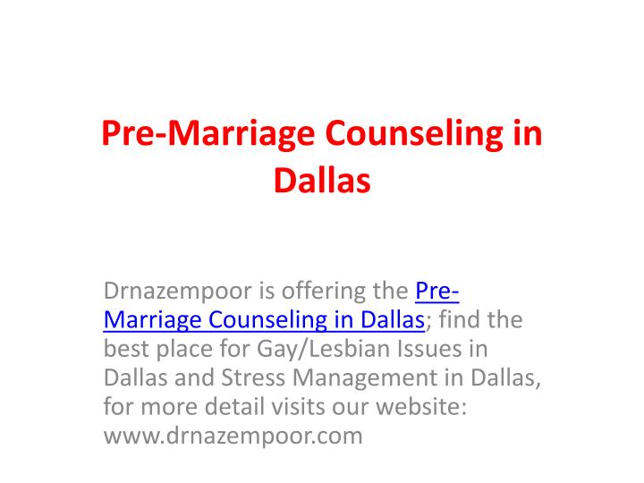 pre marriage counseling in dallas n.