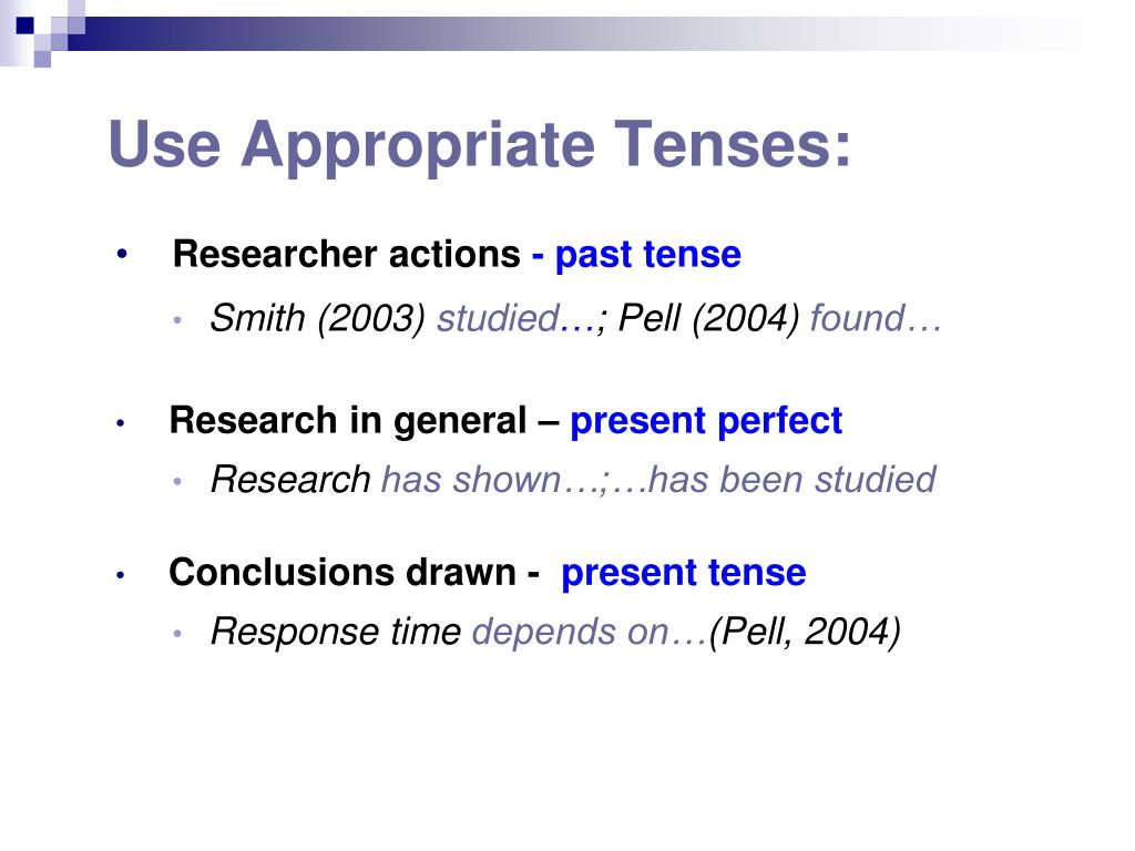 thesis tenses results