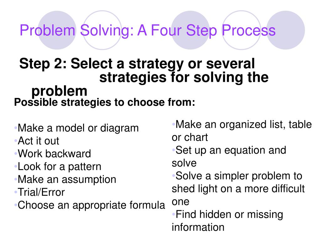 what is the 3rd step in the 4 step problem solving process