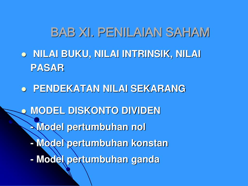 PPT - BAB XI. PENILAIAN SAHAM PowerPoint Presentation, Free Download ...